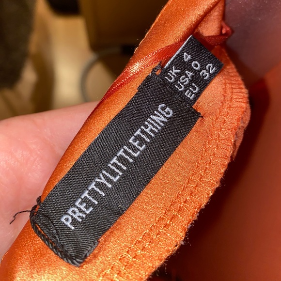 NWT PLT Rust Strappy Back Satin Midi Dress - Picture 4 of 4